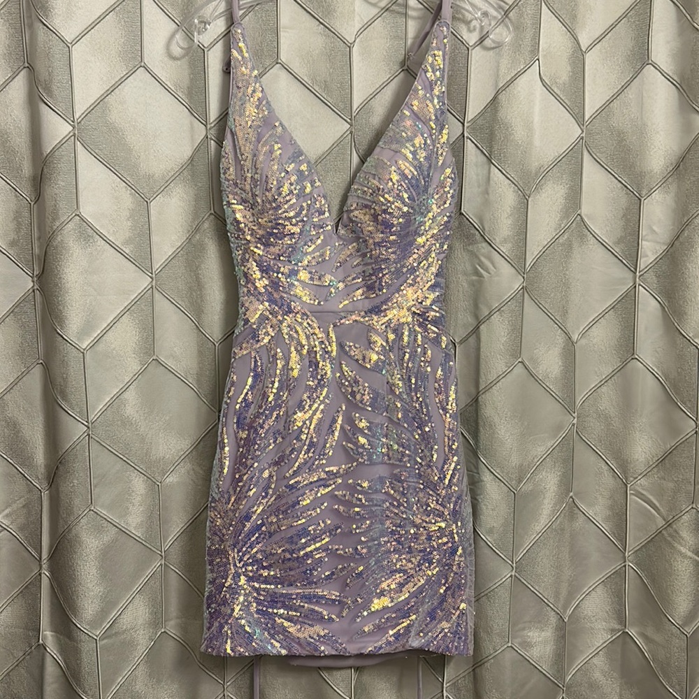 Blush purple sequin dress EUC